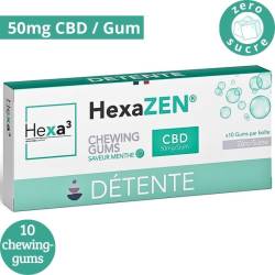 Chewing-gum CBD 50mg menthe, 0% THC, CBD puissant