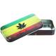 Boîte rangement CBD en métal « Rasta Leaf », pas chère